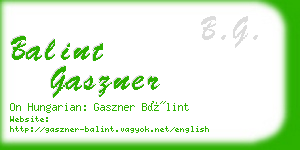 balint gaszner business card